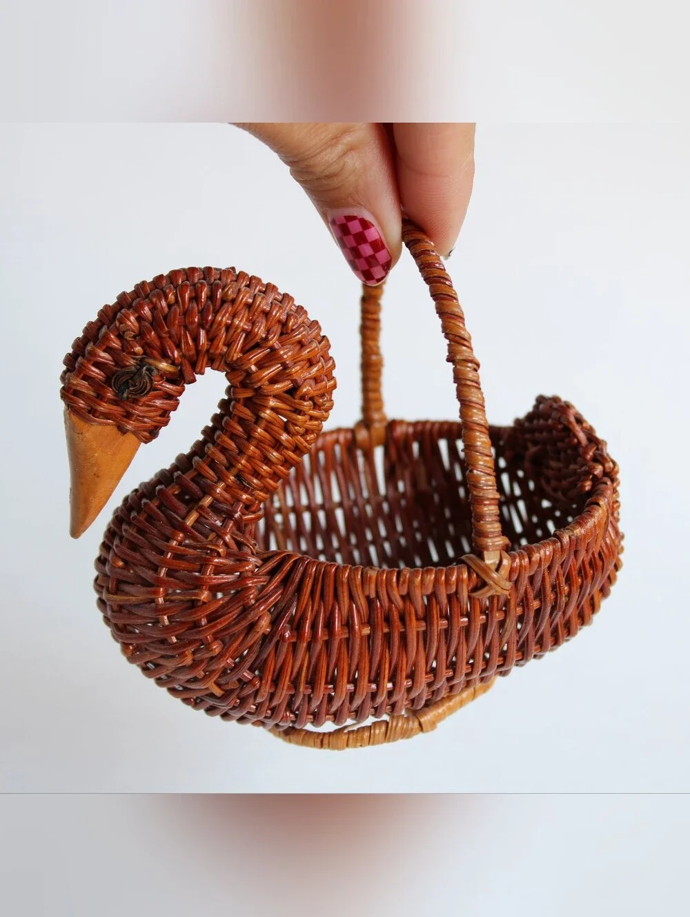 Pair Of Woven Baskets - Swan And Duck